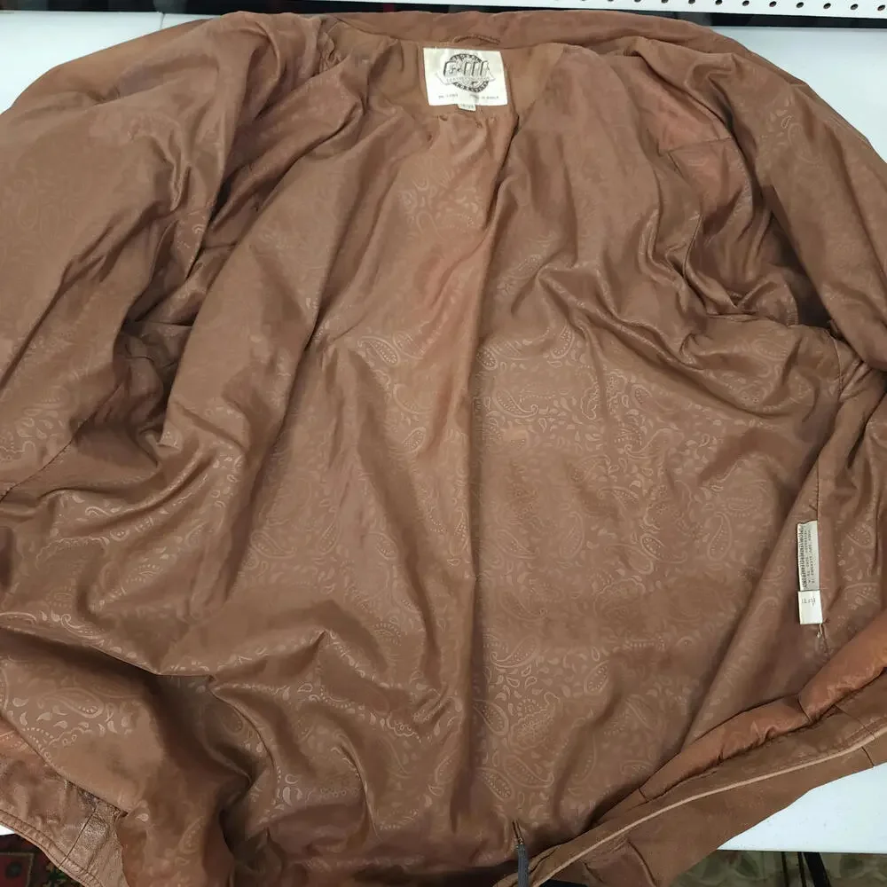 G-III Leather Fashions‎ Brown Leather Jacket Size 18/20 - Picture 7 of 9